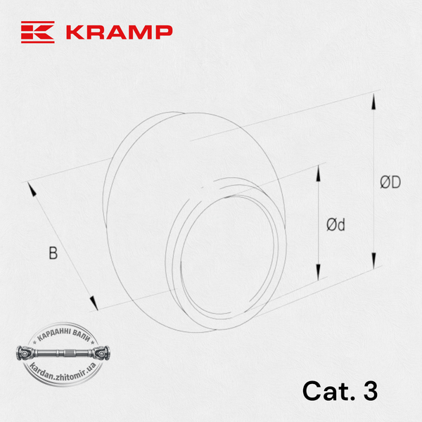 Шар центральной тяги кат. 3/3 &Oslash;32/60x51мм, Kramp TL960320KR  TL960320KR фото