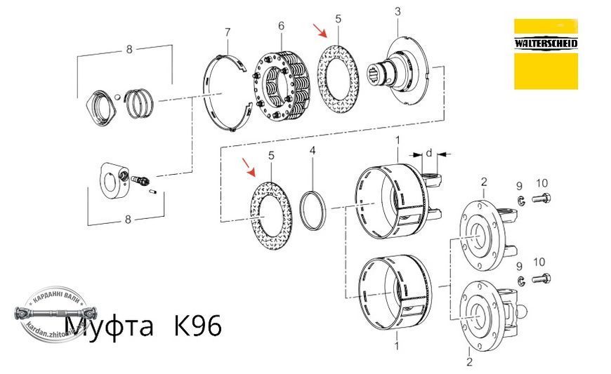 Диск фрикционный муфты K96 100,5X157X3 Walterscheid 1177009, 56.73.12, 177009, 177009E 1177009 фото