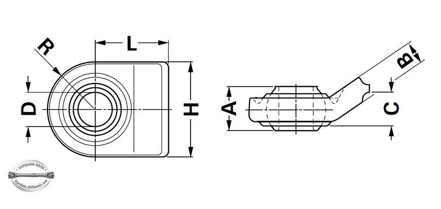 Шарнир навески ремонтный CAT.3 B36,96-47,5 L100 80 Walterscheid 1308762 1308762 фото