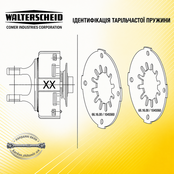 Пружина тарельчатая муфты K92/K92/4 152x63x2,6 мм Walterscheid 1045560, 66.16.00 1045560 фото