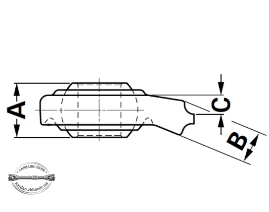 Шарнир приварной нижней тяги навески UL CAT.4 B45-57 L100 110X32 Walterscheid 1309303, 309303, 309305 1309303 фото